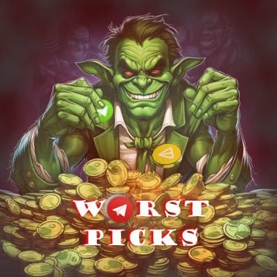 Worst Pickz mascot on a pile of gold